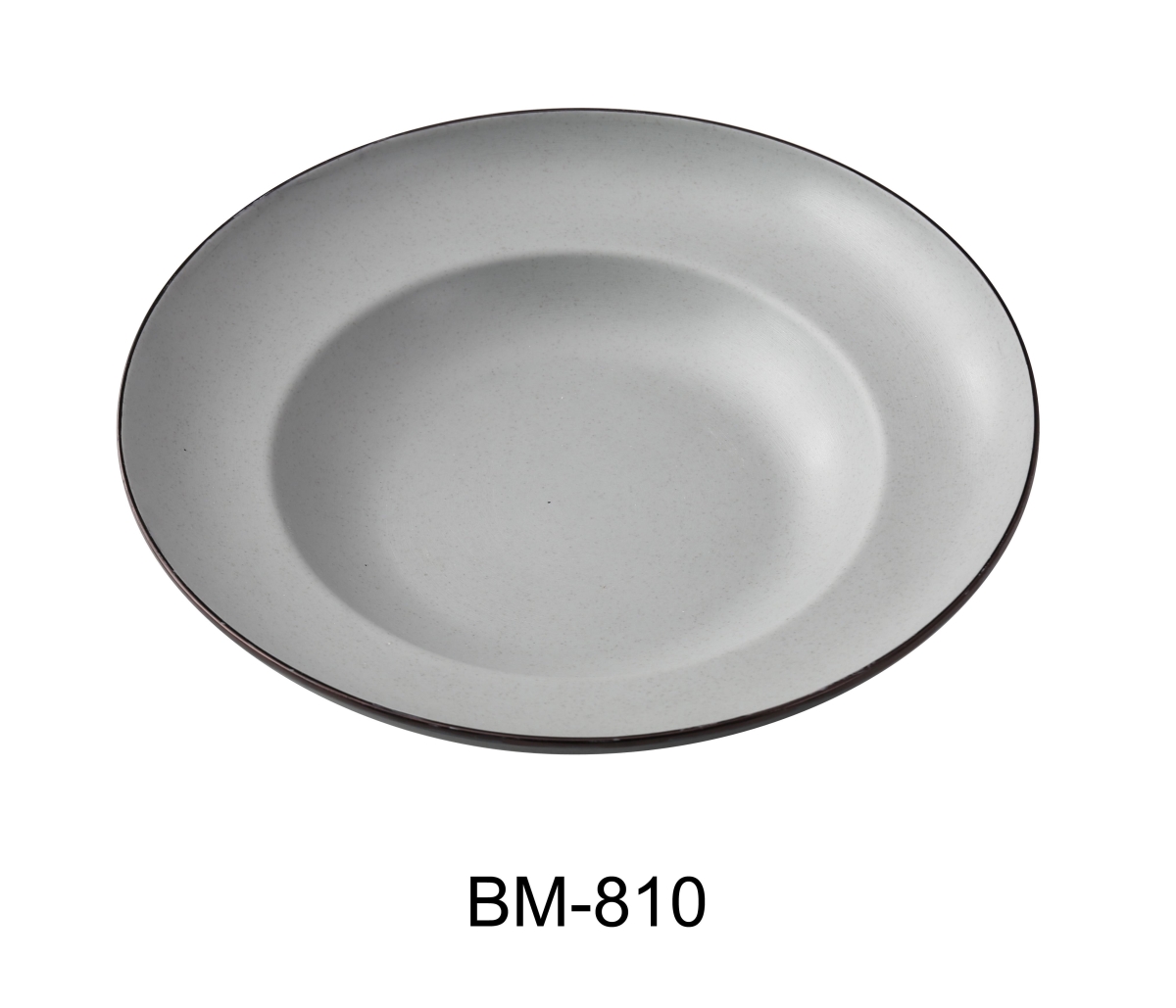 Picture of Yanco BM-810 Birmingham 10.75 x 7 x 2.25 in. Mediterranean Pasta Bowl, Gray & Black - 12 oz - Melamine - Pack of 24