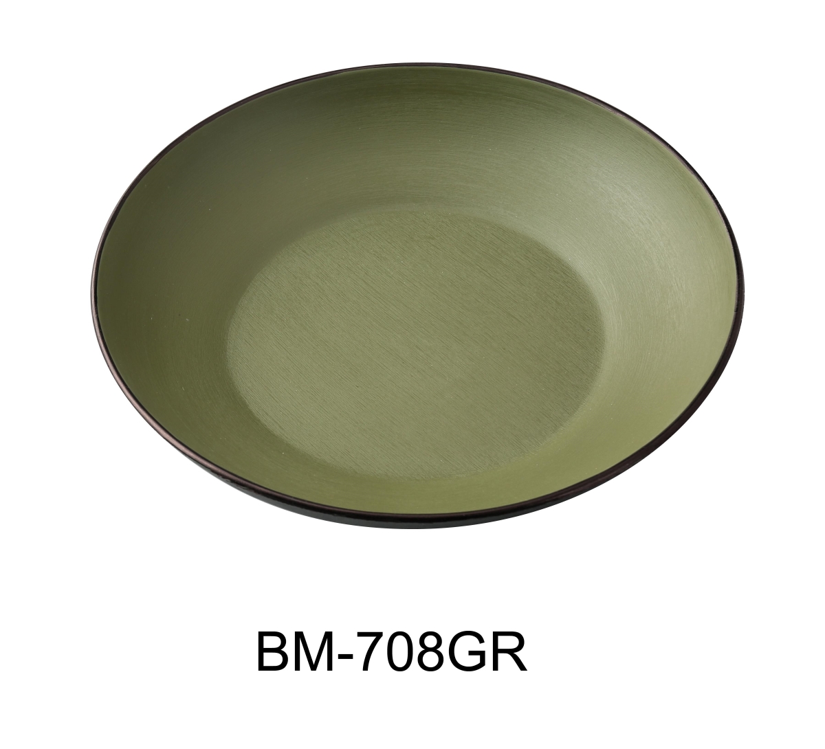 Picture of Yanco BM-708GR Birmingham 8 x 1.5 in. Salad & Soup Bowl, Gray & Green Color - 20 oz - Melamine - Pack of 36