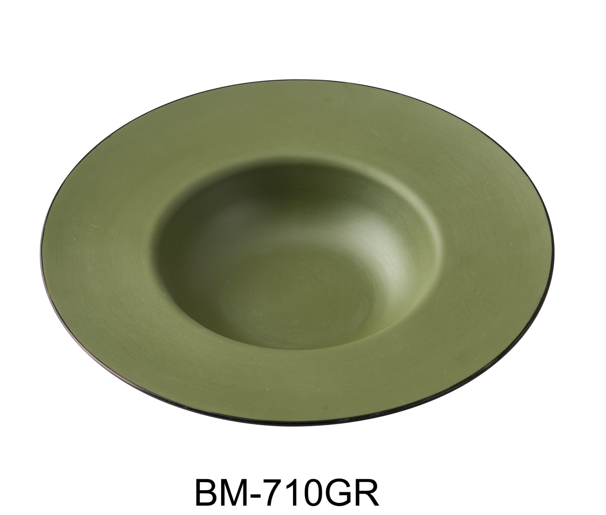 Picture of Yanco BM-710GR Birmingham 9.25 x 5 x 1.875 in. Dessert Plate, Gray & Green Color - 10 oz - Melamine - Pack of 24