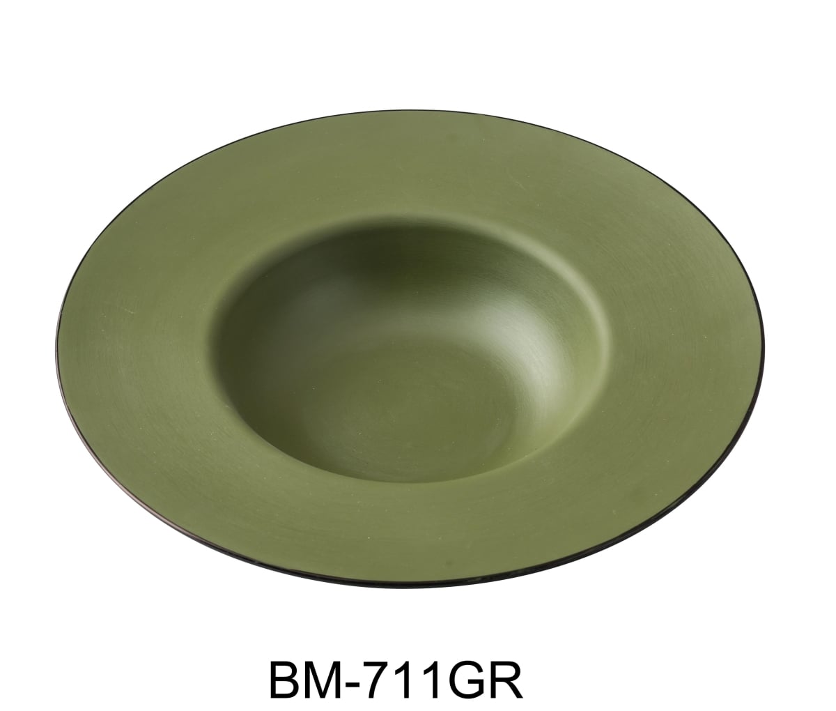 Picture of Yanco BM-711GR Birmingham 11.5 x 6 x 2.375 in. Dessert Plate, Gray & Green Color - 16 oz - Melamine - Pack of 12