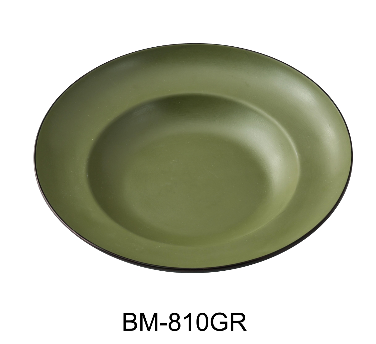 Picture of Yanco BM-810GR Birmingham 10.75 x 7 x 2.25 in. Mediterranean Pasta Bowl, Gray & Green Color - 12 oz - Melamine - Pack of 24