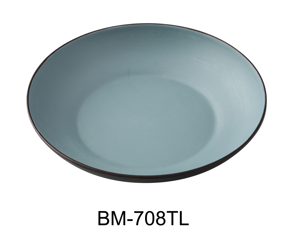 Picture of Yanco BM-708TL Birmingham 8 x 1.5 in. Salad & Soup Bowl, Gray & Teal Color - 20 oz - Melamine - Pack of 36