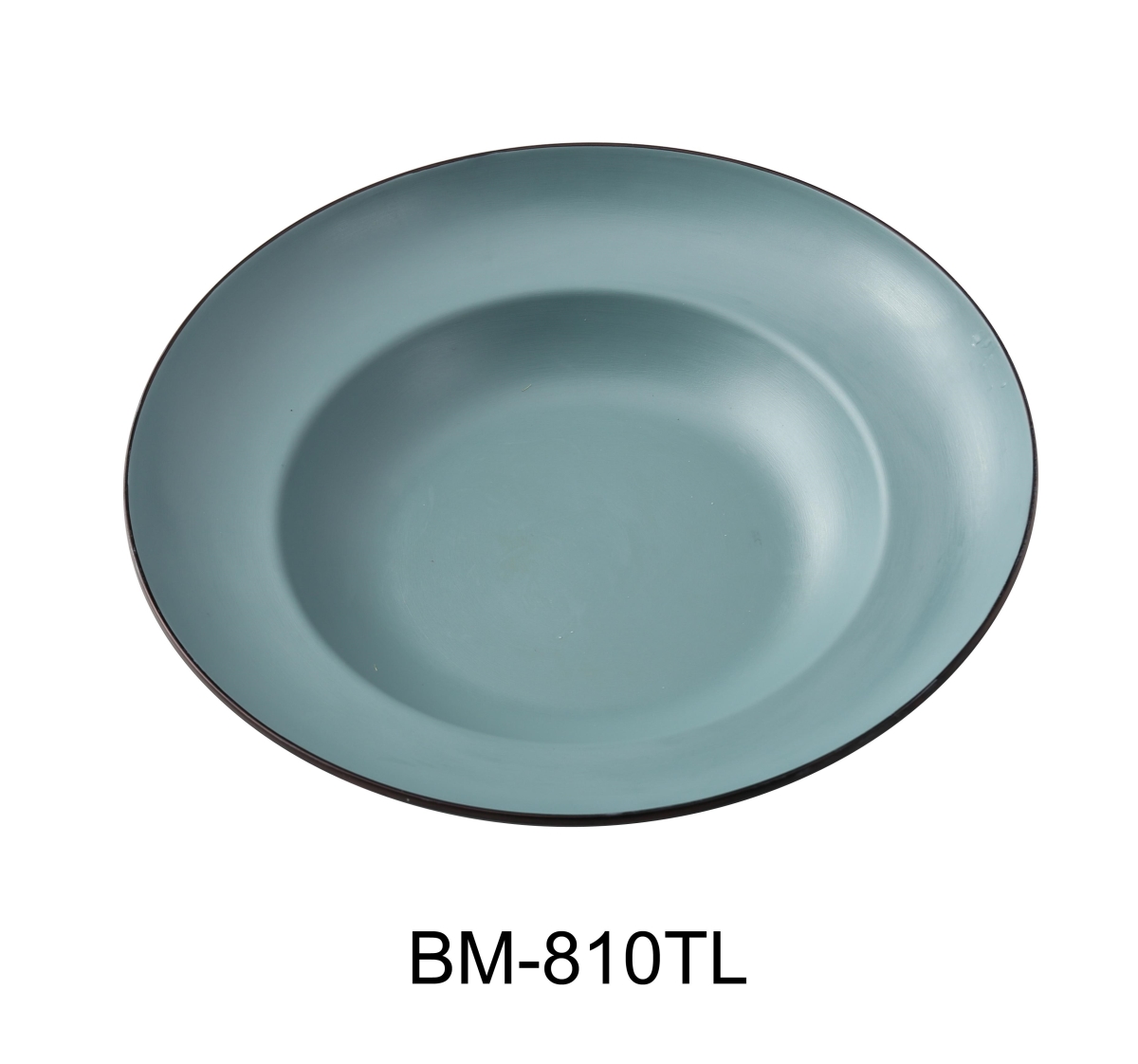 Picture of Yanco BM-810TL Birmingham 10.75 x 7 x 2.25 in. Mediterranean Pasta Bowl, Gray & Teal Color - 12 oz - Melamine - Pack of 24
