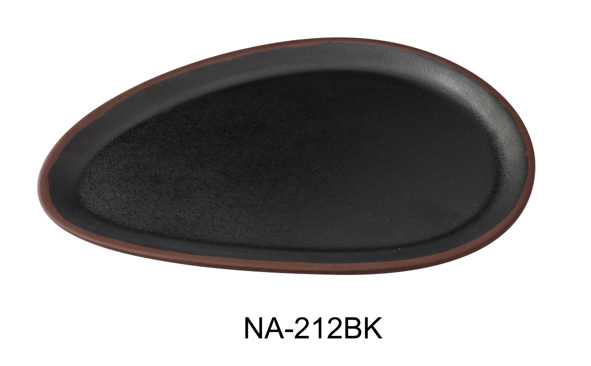 Picture of Yanco NA-212BK Nature Art 12 x 7.75 x 0.75 in. Oval Plate, Black - Melamine - Pack of 24