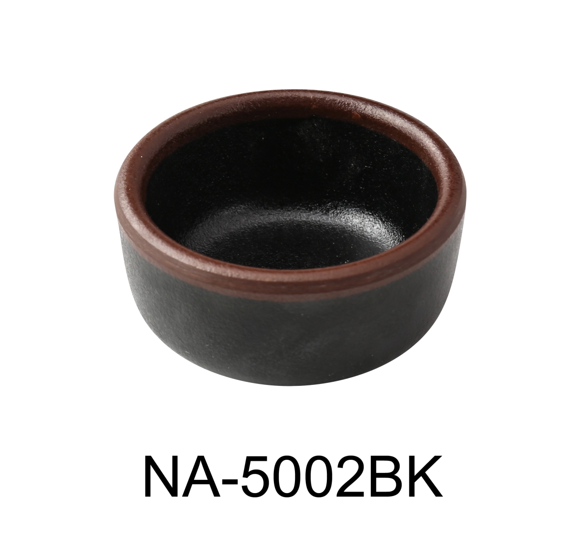 Picture of Yanco NA-5002BK Nature Art 2.5 x 1.25 in. Sauce Dish, Black - 1.5 oz - Melamine - Pack of 72