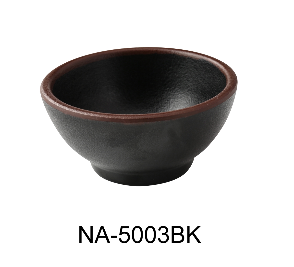 Picture of Yanco NA-5003BK Nature Art 3.5 in. Sauce Dish, Black - 4 oz - Melamine - Pack of 72