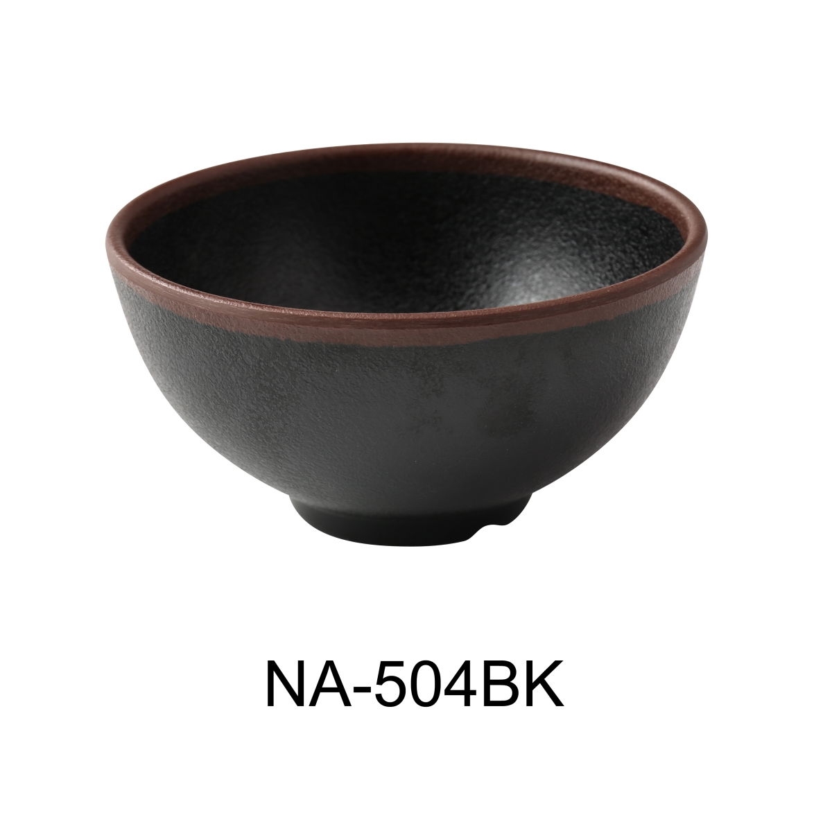 Picture of Yanco NA-504BK Nature Art 4.5 x 2.25 in. Rice Bowl, Black - 10 oz - Melamine - Pack of 48