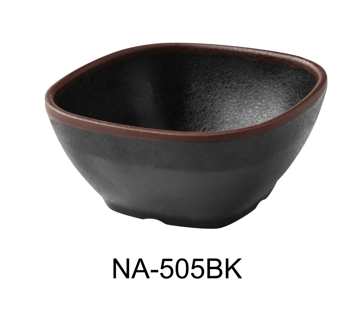 Picture of Yanco NA-505BK Nature Art 4.5 x 2 in. Square Miso Soup Bowl, Black - 10 oz - Melamine - Pack of 48