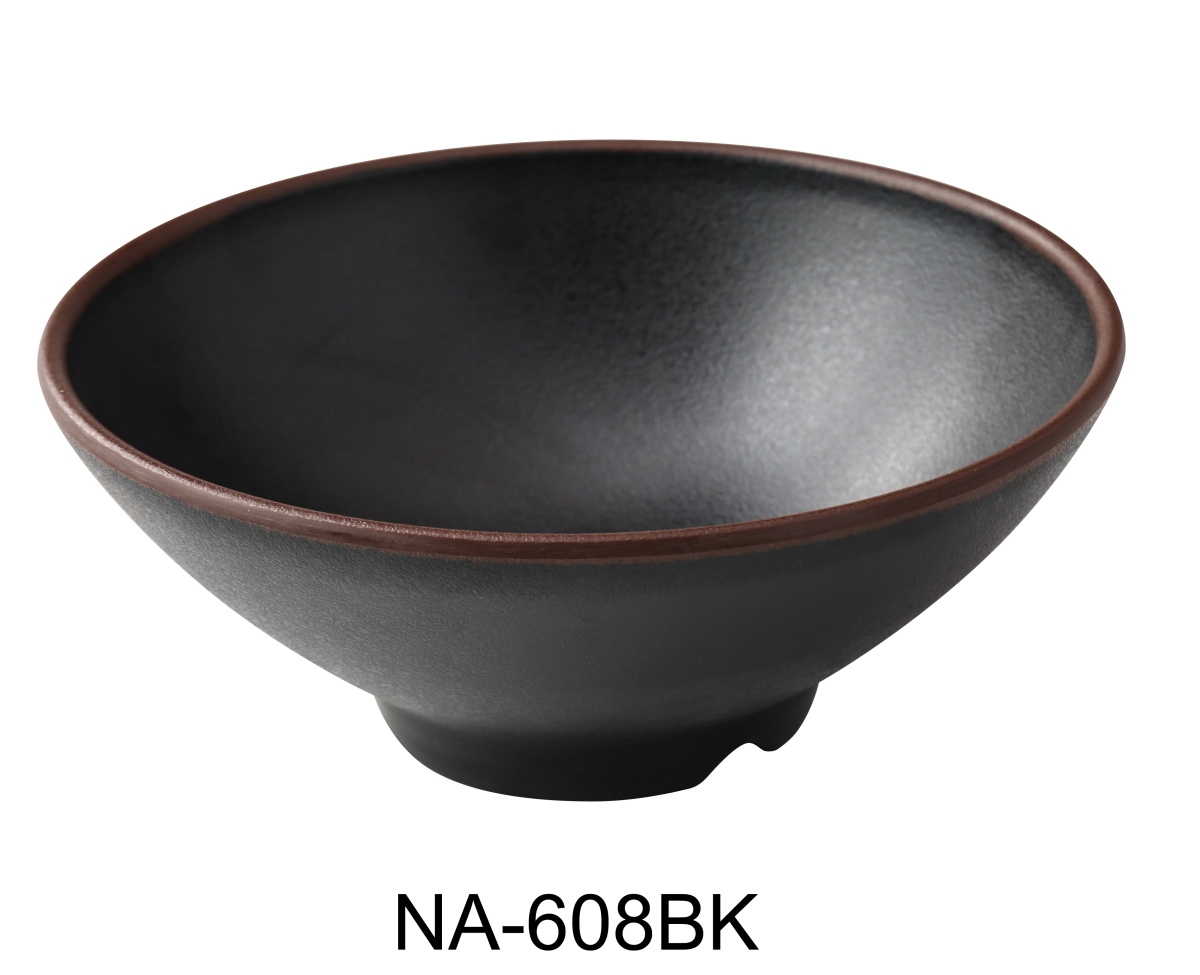 Picture of Yanco NA-608BK Nature Art 8 x 3.125 in. Ramen Bowl&#44; Black - 38 oz - Melamine - Pack of 24