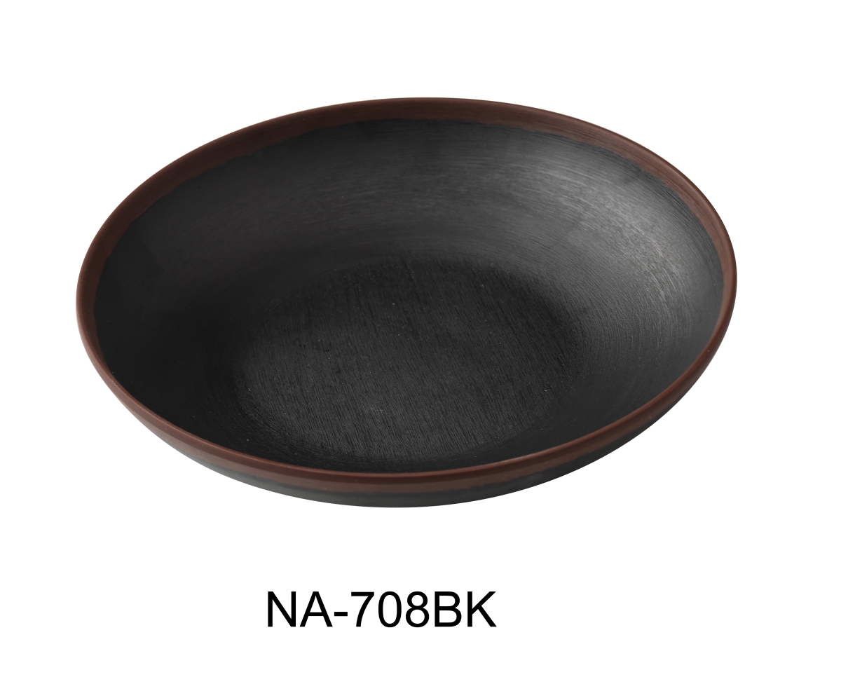 Picture of Yanco NA-708BK Nature Art 8 x 1.5 in. Salad & Soup Bowl&#44; Black - 20 oz - Melamine - Pack of 36