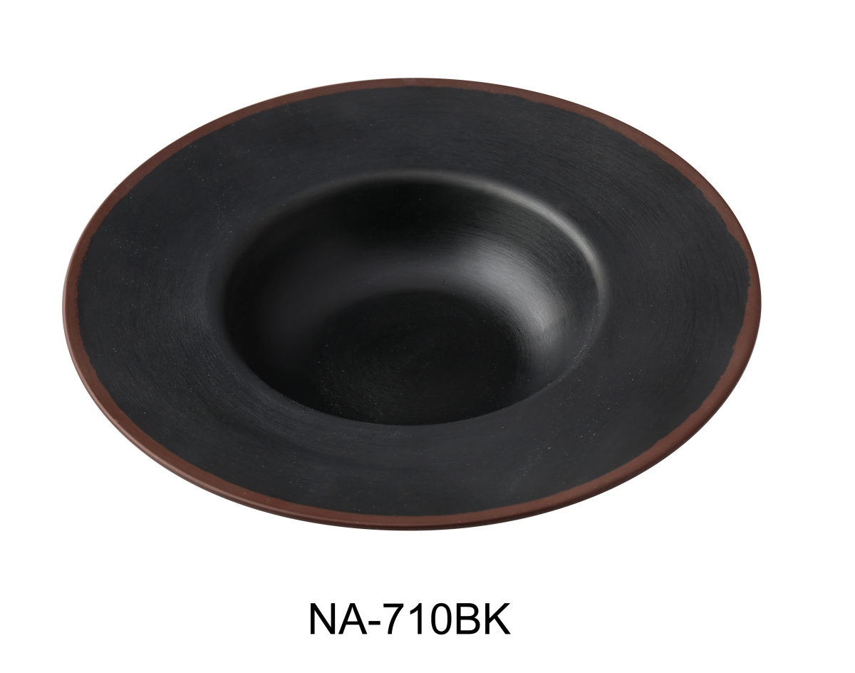 Picture of Yanco NA-710BK Nature Art 9.25 x 5 x 1.875 in. Dessert Plate&#44; Black - 10 oz - Melamine - Pack of 24