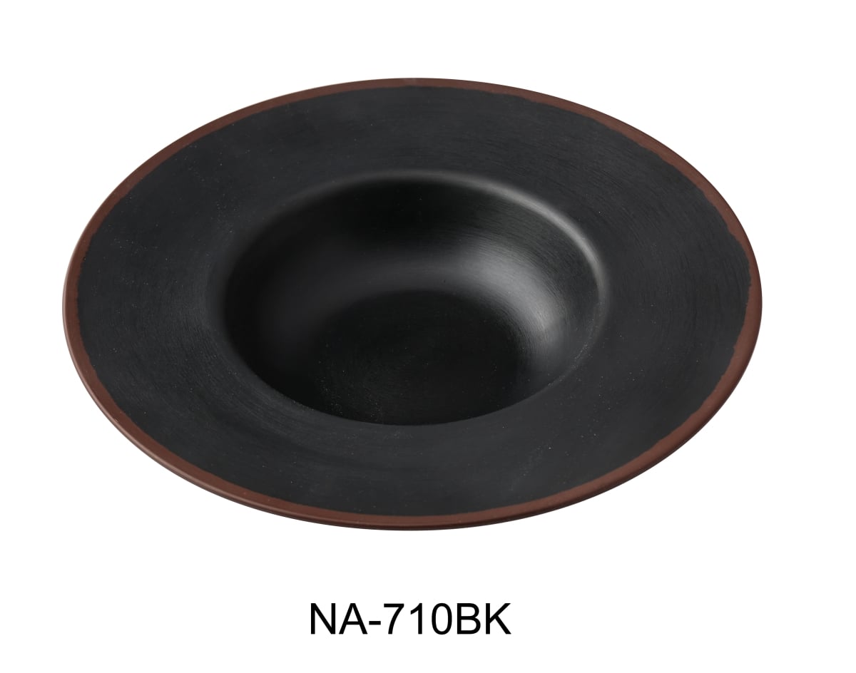 Picture of Yanco NA-710BK Nature Art 9.25 x 5 x 1.875 in. Dessert Plate, Black - 10 oz - Melamine - Pack of 24