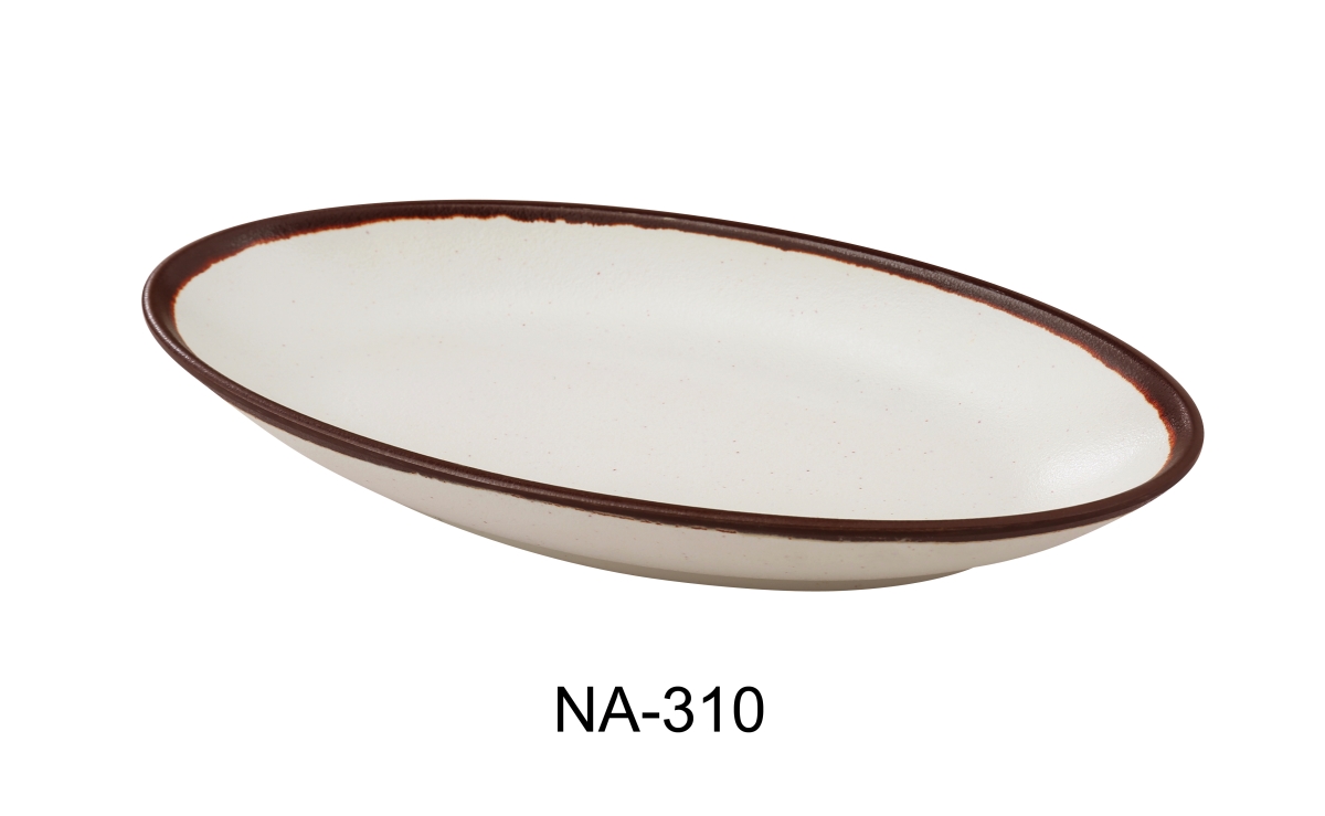 Picture of Yanco NA-310 Nature Art 10.5 x 5.25 x 1.5 in. Deep Oval Plate, White - Melamine - Pack of 24