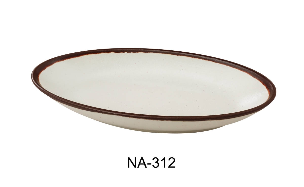 Picture of Yanco NA-312 Nature Art 12.5 x 6.25 x 2 in. Deep Oval Plate, White - Melamine - Pack of 12