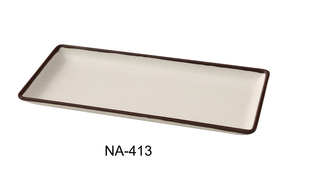 Picture of Yanco NA-413 Nature Art 12.875 x 5.75 x 1 in. Rectangular Plate, White - Melamine - Pack of 24