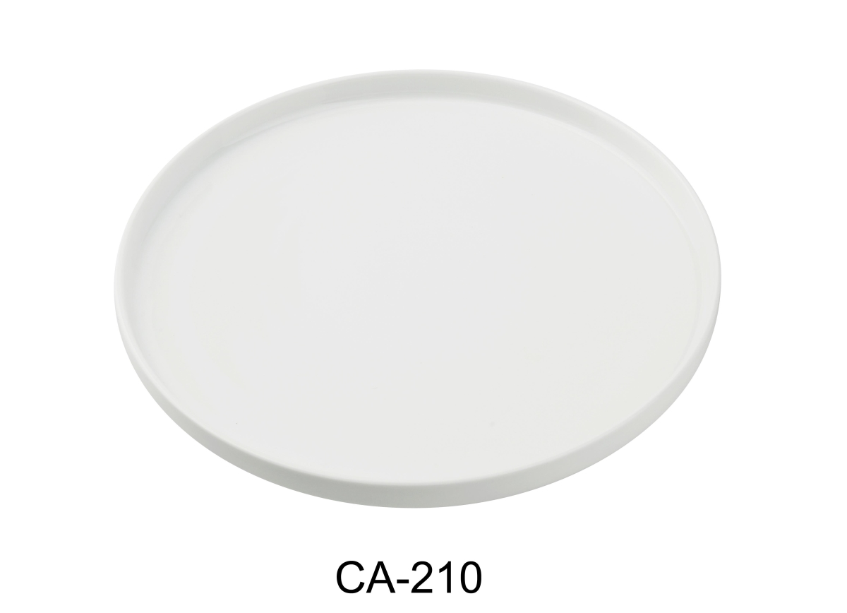 Picture of Yanco CA-210 Cambria 10 x 1.125 in. Round Plate with Upright Rim, Bright White - China - Pack of 12