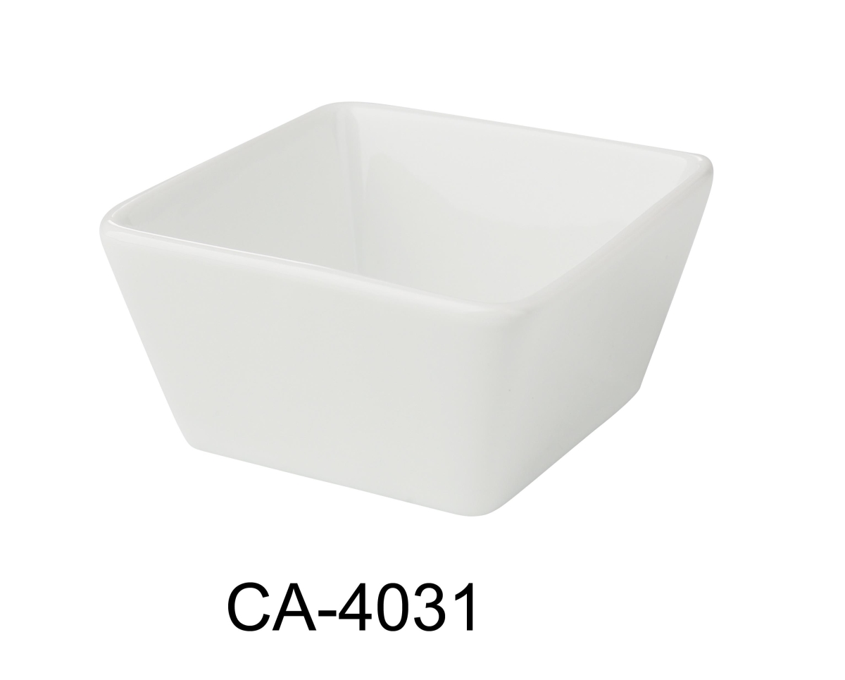 Picture of Yanco CA-4031 Cambria X 3.25 x 3 x 1.75 in. Square Sauce Dish, Bright White- 3.5 oz - China - Pack of 48