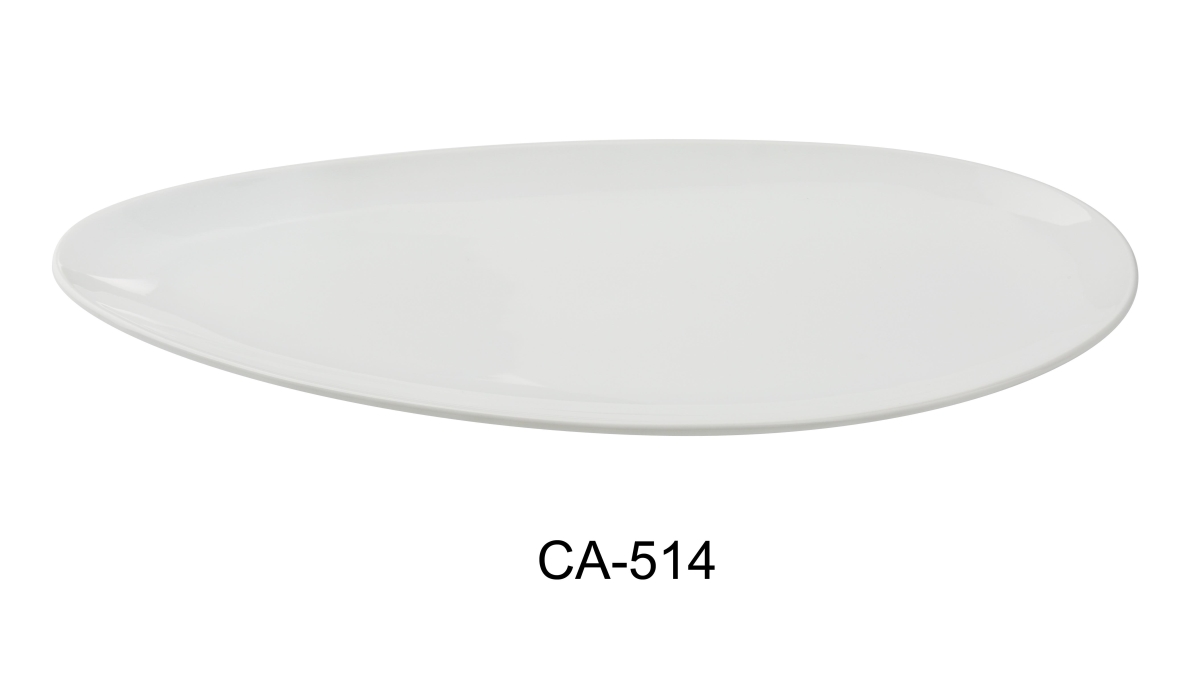 Picture of Yanco CA-514 Cambria X 14.25 x 8.5 x 1 in. Leaf Shape Plate, Bright White - China - Pack of 12
