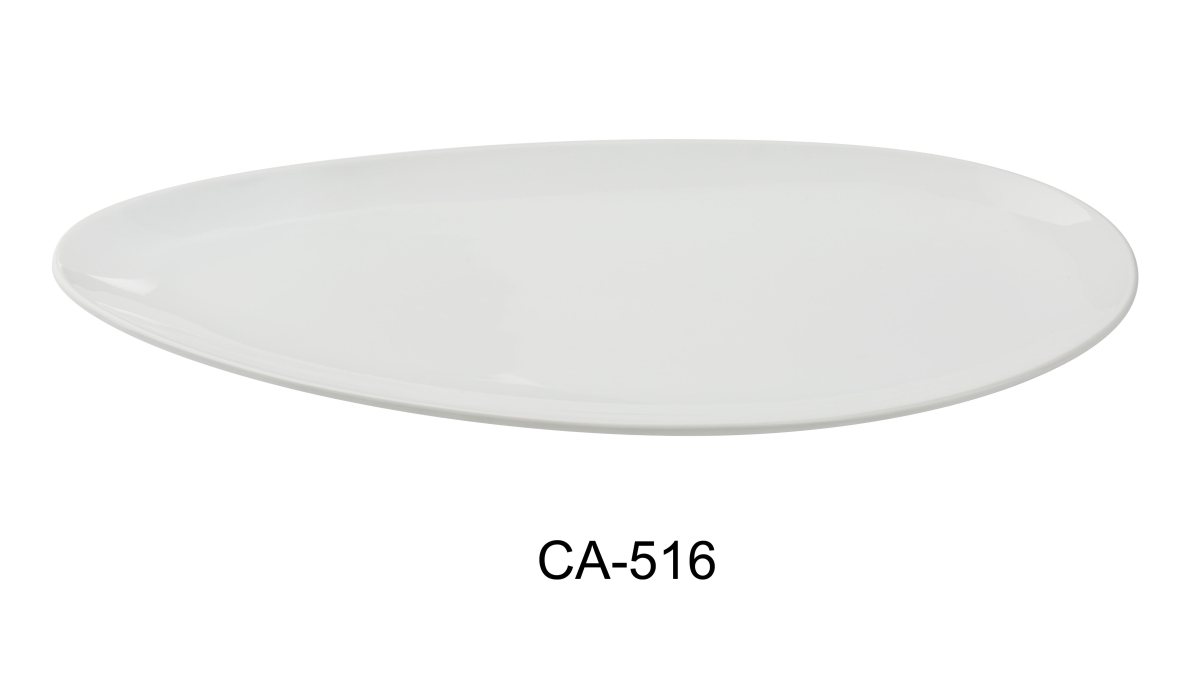 Picture of Yanco CA-516 Cambria X 16.5 x 7.625 x 1 in. Leaf Shape Plate, Bright White - China - Pack of 12