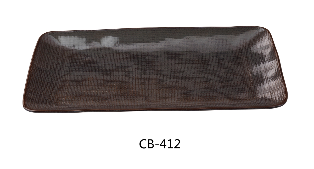 Picture of Yanco CB-412 Cowboy 12 x 6.25 x 1 in. Rectangular Plate, Brown - China - Pack of 12