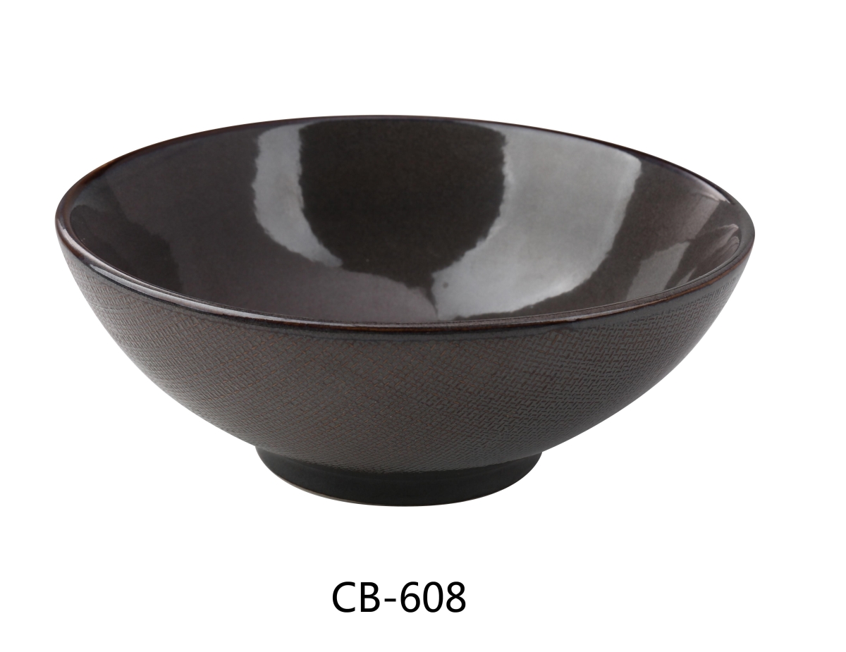 Picture of Yanco CB-608 Cowboy 8.5 x 3.125 in. Ramen & Noodle Bowl, Brown - 39 oz- China - Pack of 12