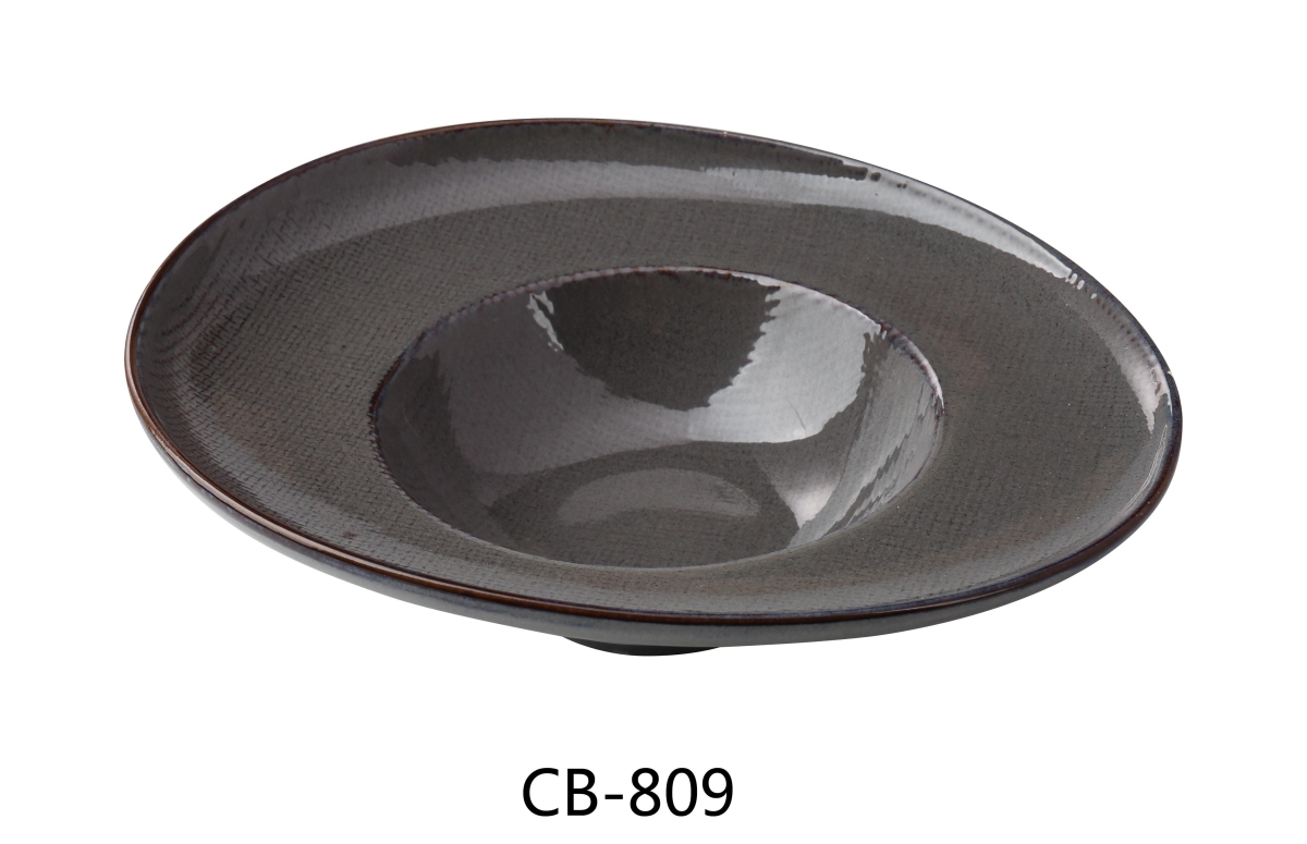Picture of Yanco CB-809 Cowboy 9.5 x 8.25 x 3 in. Dessert Plate, Brown - 10 oz - China - Pack of 12