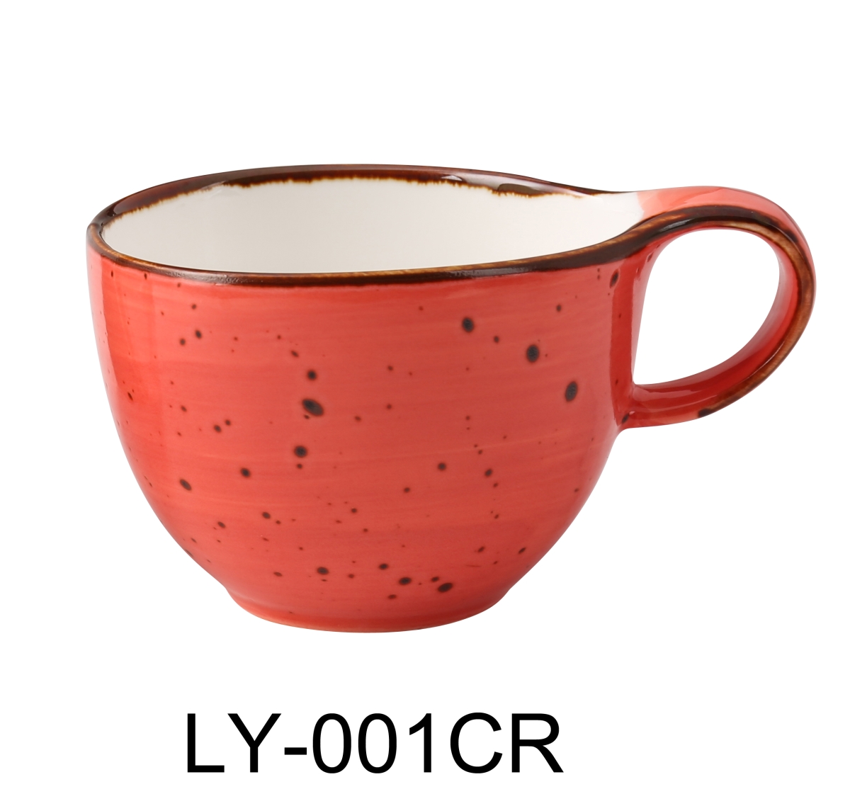 Picture of Yanco LY-001CR Lyon 4 Coffee & Tea Cup, Coral - 7 oz - Reactive Glaze - Pack of 36
