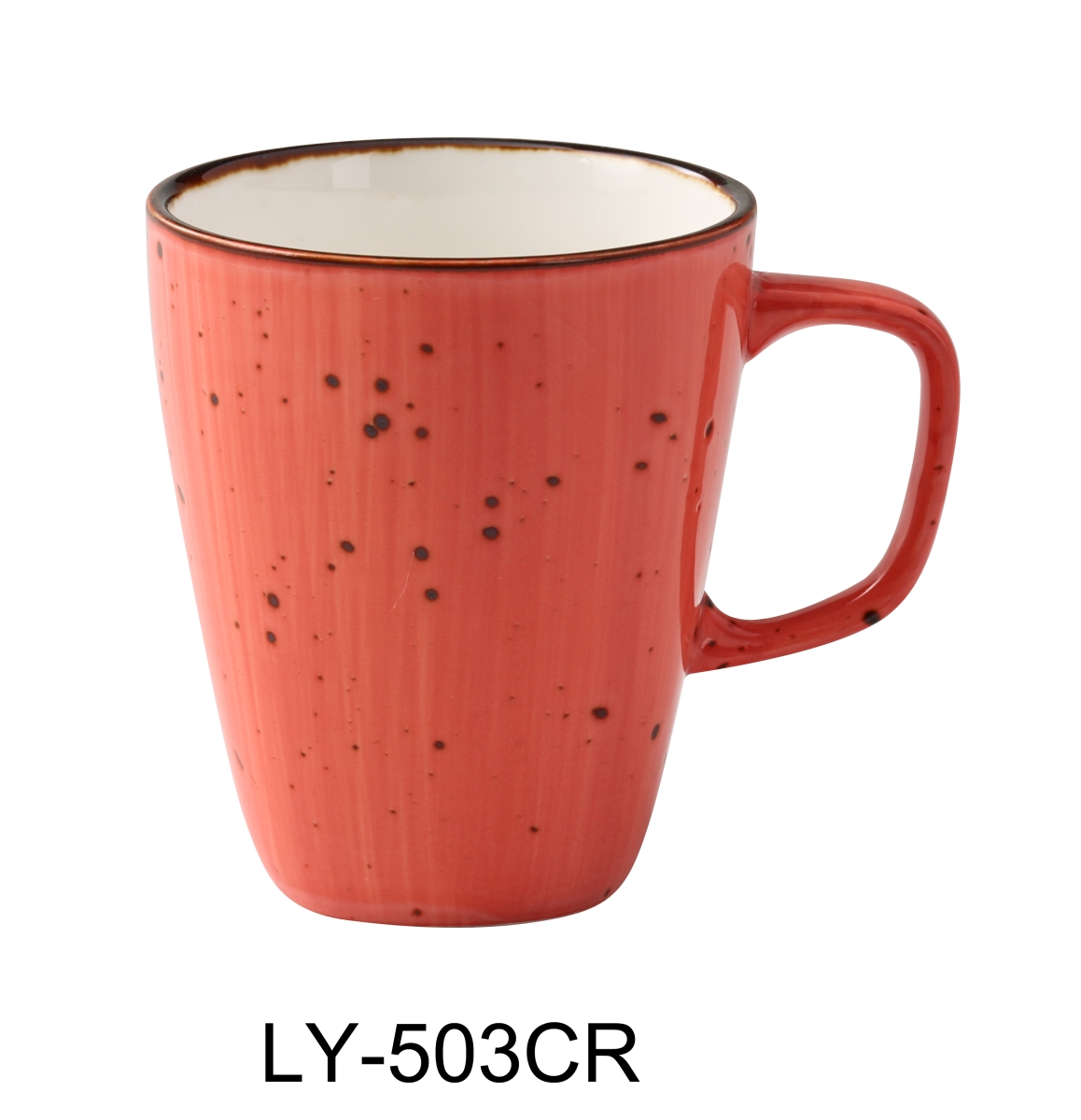 Picture of Yanco LY-503CR Lyon 10 oz Mug, Coral - 3.25 in. Dia. & 4 in. Height - Reactive Glaze - Pack of 36