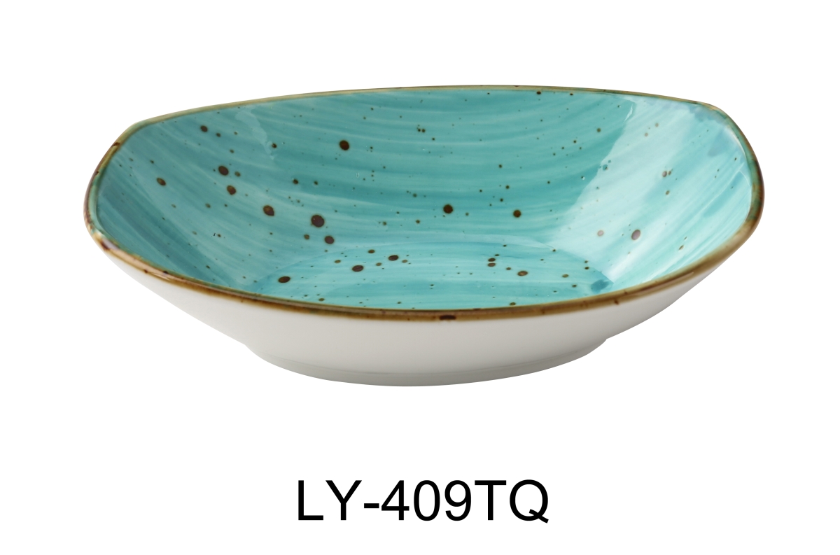 Picture of Yanco LY-409TQ Lyon 9 in. Oval Bowl, Turquoise - 20 oz - Reactive Glaze - Pack of 12