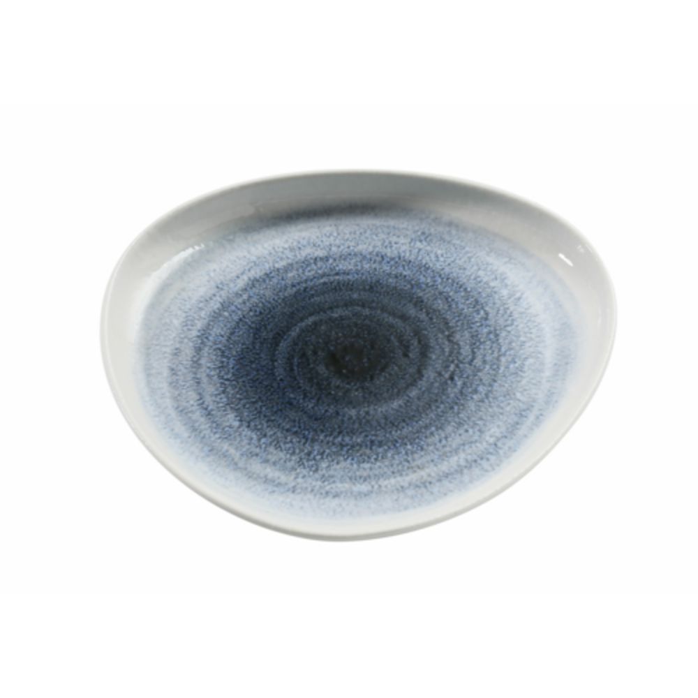 Picture of Yanco UN-309 Universe Chinaware 9 x 8.50 x 1.25 in. Triangle Plate - White & Blue