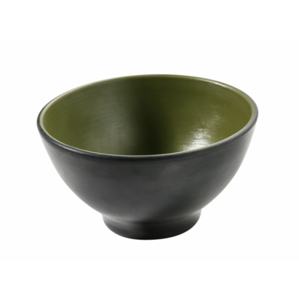 Picture of Yanco BM-404GR 10 oz Birmingham Melamine 4.50 x 2.75 in. Rice & Soup Bowl - Gray & Green