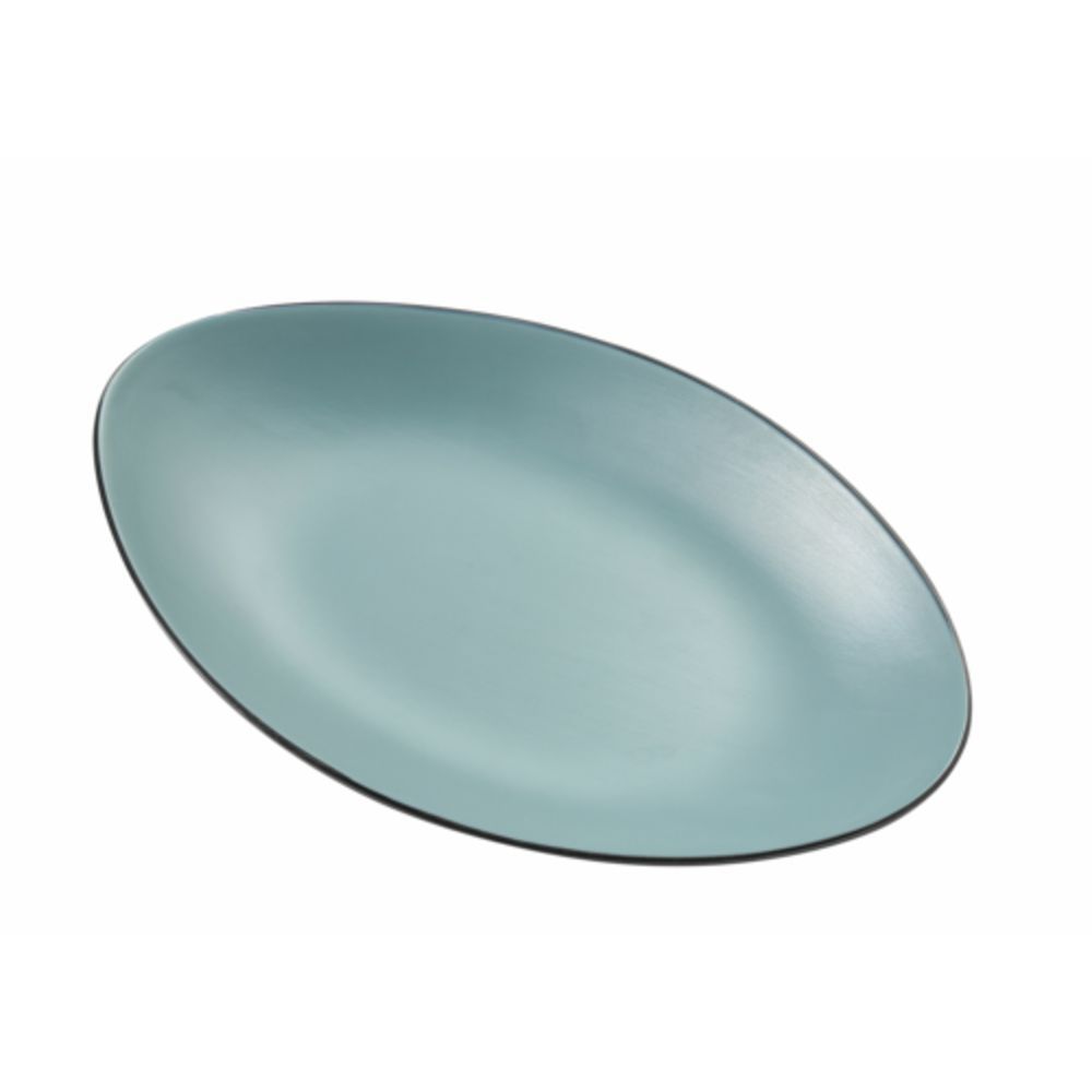 Picture of Yanco BM-213TL Birmingham Melamine 13.50 x 8.625 x 1.25 in. Deep Oval Plate - Gray & Teal