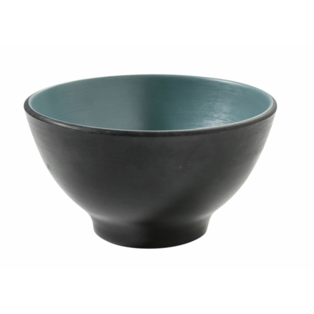 Picture of Yanco BM-404TL 10 oz Birmingham Melamine 4.50 x 2.75 in. Rice & Soup Bowl - Gray & Teal
