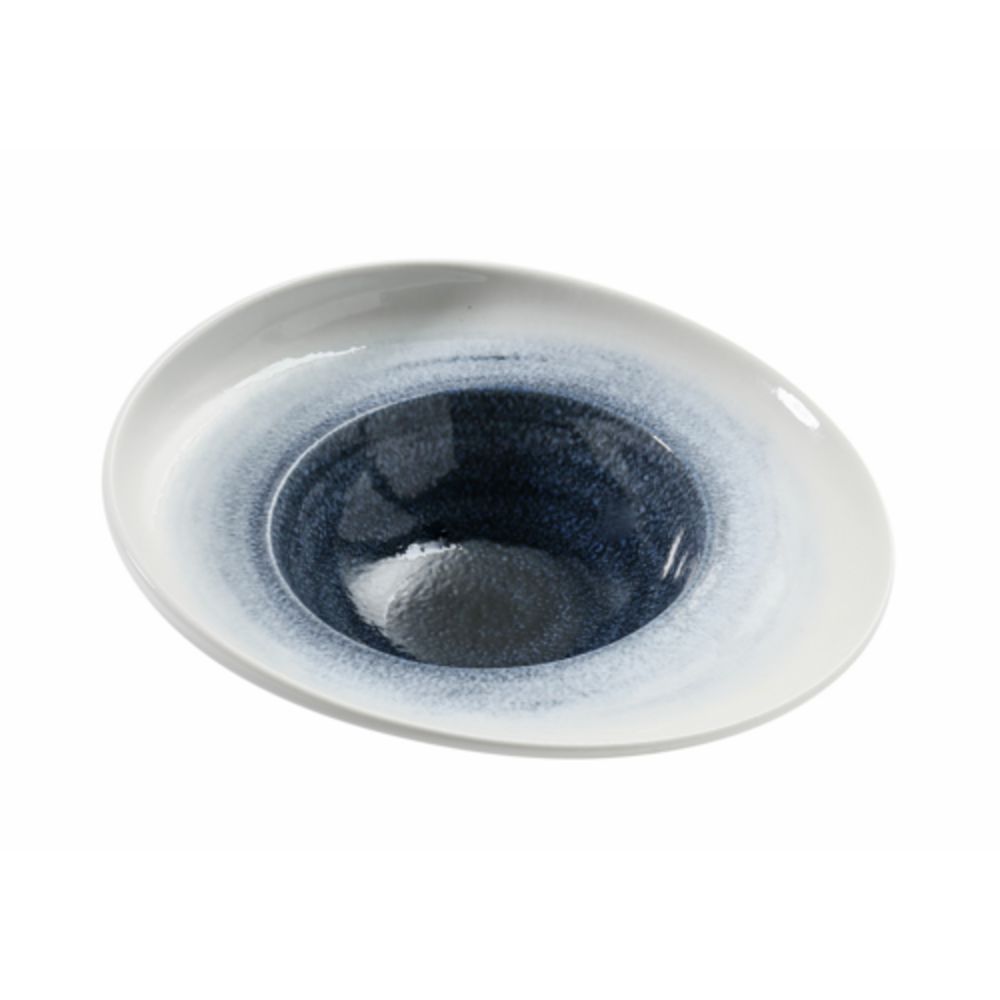 Picture of Yanco UN-709 10 oz Universe Chinaware 9.50 x 8.25 x 3 in. Dessert Plate - White & Blue