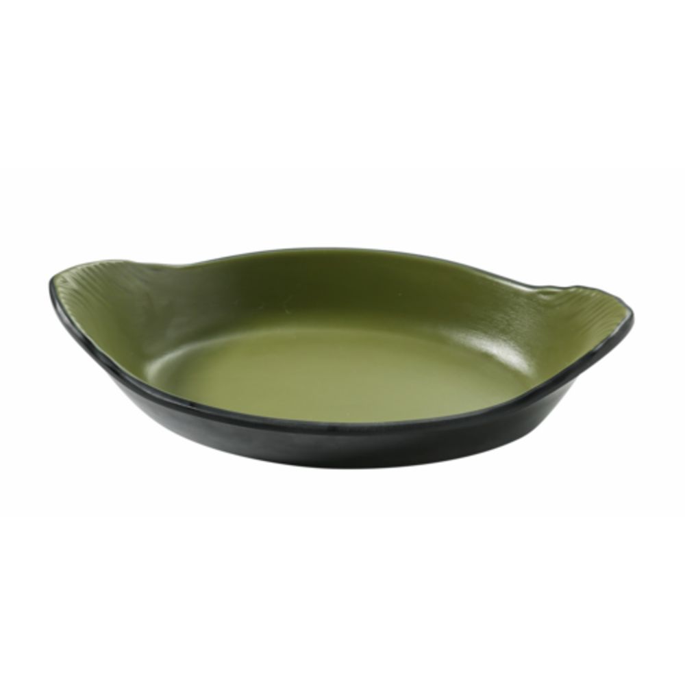 Picture of Yanco BM-608GR 10 oz Birmingham Melamine 8.75 x 5 x 1.25 in. Rarebit Dish - Gray & Green