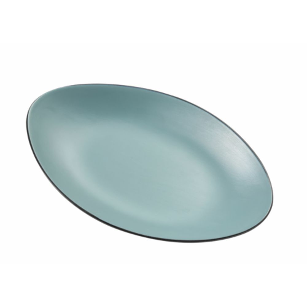 Picture of Yanco BM-209TL Birmingham Melamine 9.0625 x 6 x 1 in. Deep Oval Plate - Gray & Teal