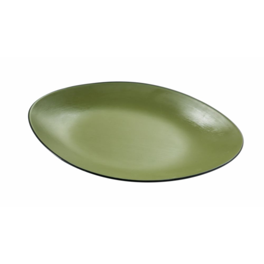 Picture of Yanco BM-213GR Birmingham Melamine 13.50 x 8.625 x 1.25 in. Deep Oval Plate - Gray & Green