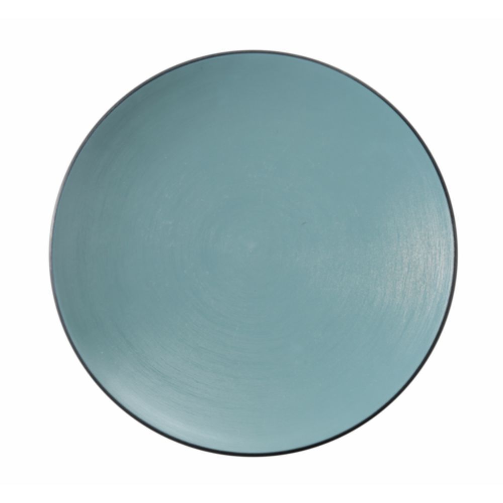 Picture of Yanco BM-107TL Birmingham Melamine 7.50 x 0.87 in. Round Plate - Gray & Teal