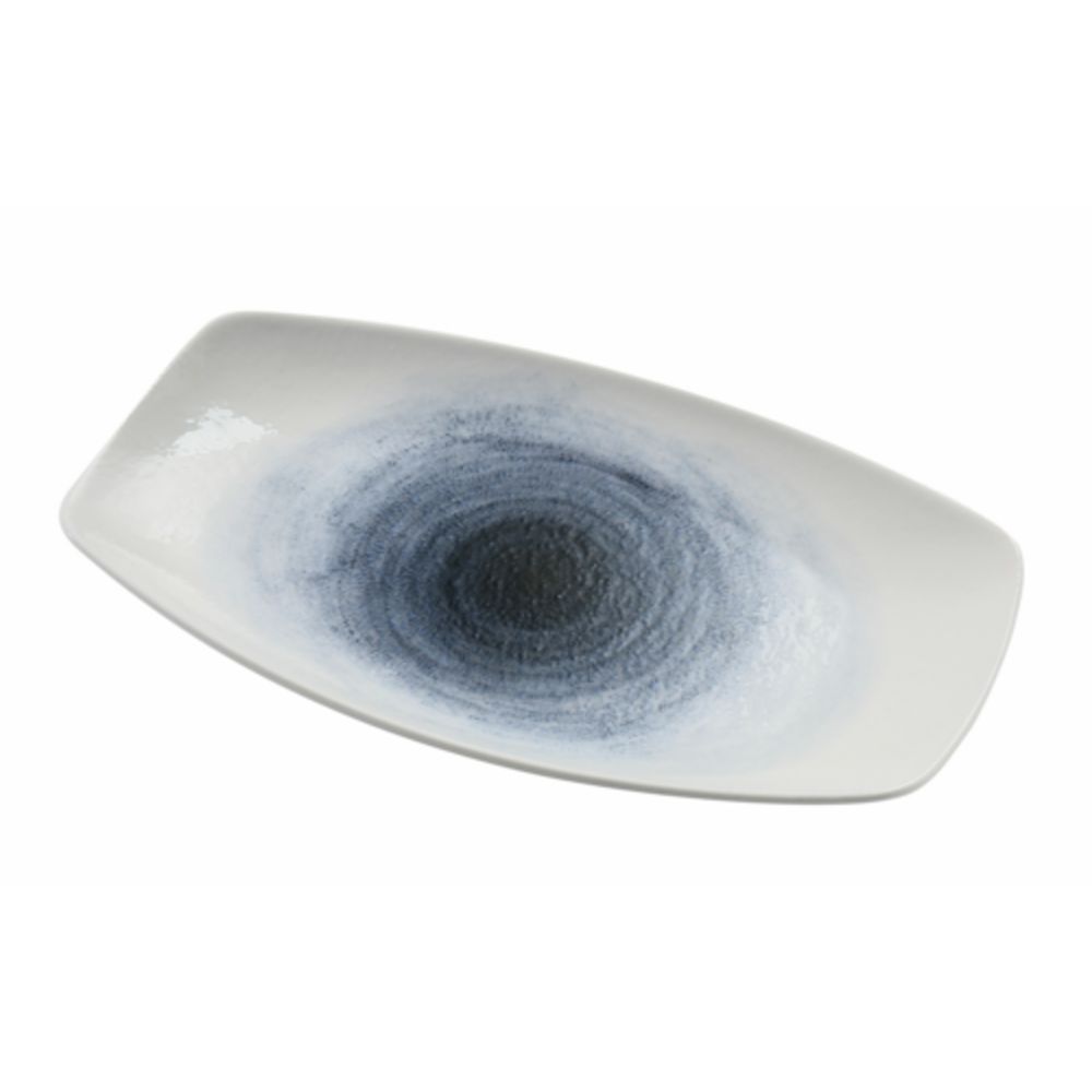 Picture of Yanco UN-210 Universe Chinaware 10 x 5.875 x 1.25 in. Rectangular Plate - White & Blue
