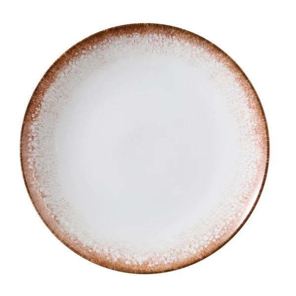 Picture of Yanco International PR-711 11.25 x 1.12 in. Porto Coupe Round Plate, White & Brown
