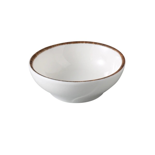 Picture of Yanco International PR-502 2.87 x 1 in. Porto Sauce Dish, White & Brown - 1.5 oz