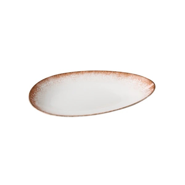 Picture of Yanco International PR-311 11.75 x 7 x 1.87 in. Porto Deep Oval Plate, White & Brown