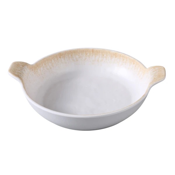 Picture of Yanco International OP-709 9.12 x 7.5 x 2.75 in. Optimum Bowl with Ear, White & Brown - 25 oz