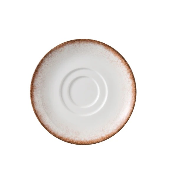 Picture of Yanco International PR-002 6 x 0.87 in. Porto Saucer - White & Brown