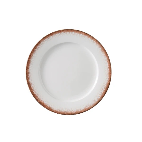Picture of Yanco International PR-109 9.25 x 0.87 in. Porto Dinner Plate - White & Brown