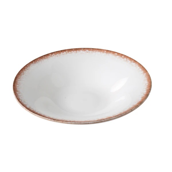 Picture of Yanco International PR-410 10.25 x 2.25 in. Porto Soup & Salad Plate, White & Brown - 22 oz