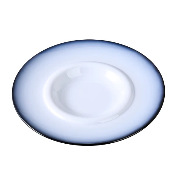 Picture of Yanco International SN-412 12 x 1.5 in. Sentry Dessert Plate, White & Black - 8 oz