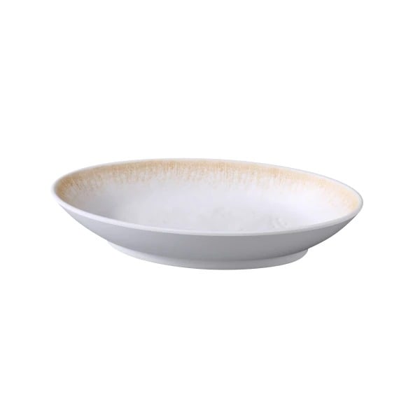 Picture of Yanco International OP-810 10 x 5.75 x 1.75 in. Optimum Deep Oval Bowl, White & Brown - 18 oz