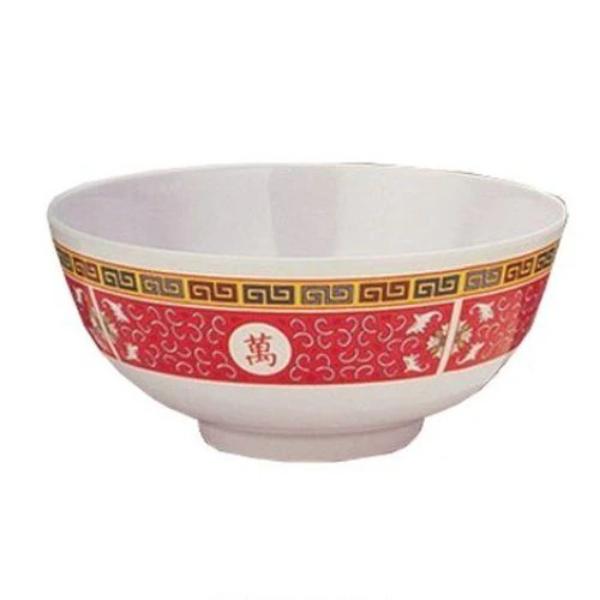 Picture of Yanco International LG-5207 7 in. Melamine Noodle Bowl with Chinese Style, Red & White - 42 oz