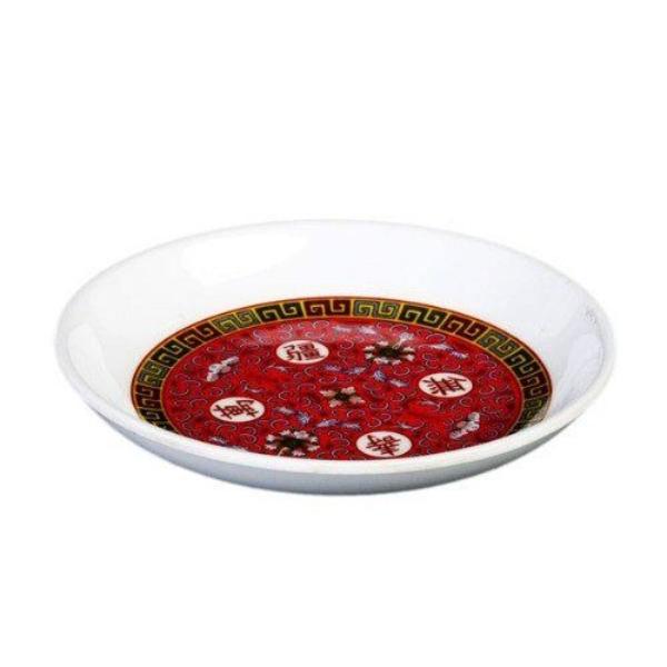 Picture of Yanco International LG-1003 4 in. Melamine Sauce Dish with Chinese Style - Red & White